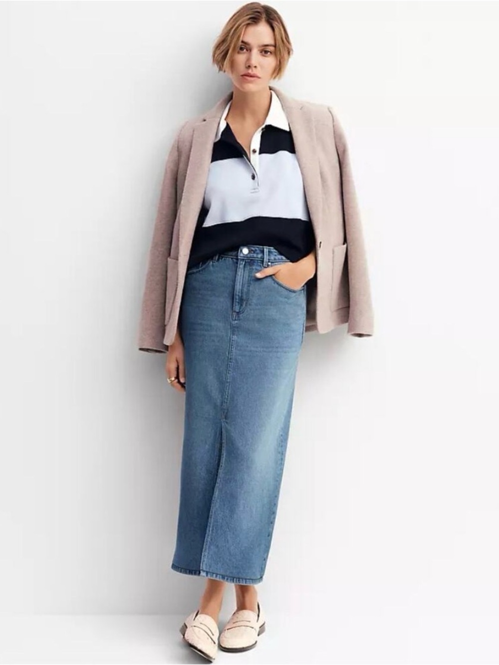 Ann Taylor Denim Midi Skirt